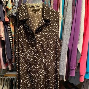 Brown and white polka dot dress w/ jacket